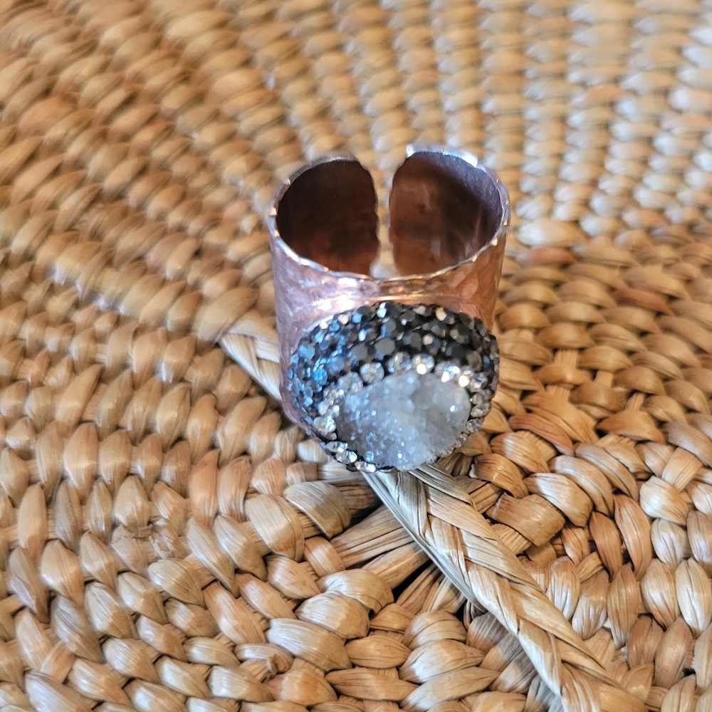 Elegant Copper and Marcasite Women's Ring